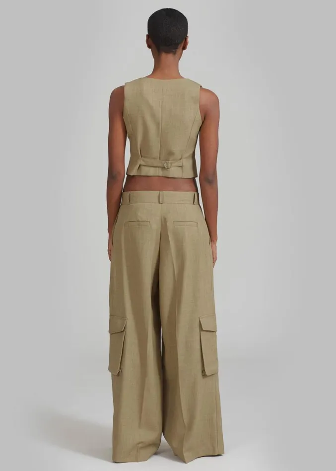 The Frankie Shop Gladys Cargo Pants 8211 Khaki Women Suits