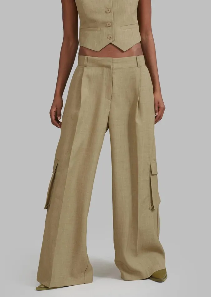 The Frankie Shop Gladys Cargo Pants 8211 Khaki Women Suits