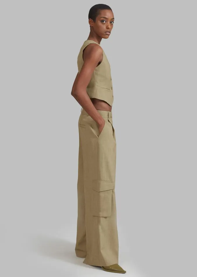 The Frankie Shop Gladys Cargo Pants 8211 Khaki Women Suits