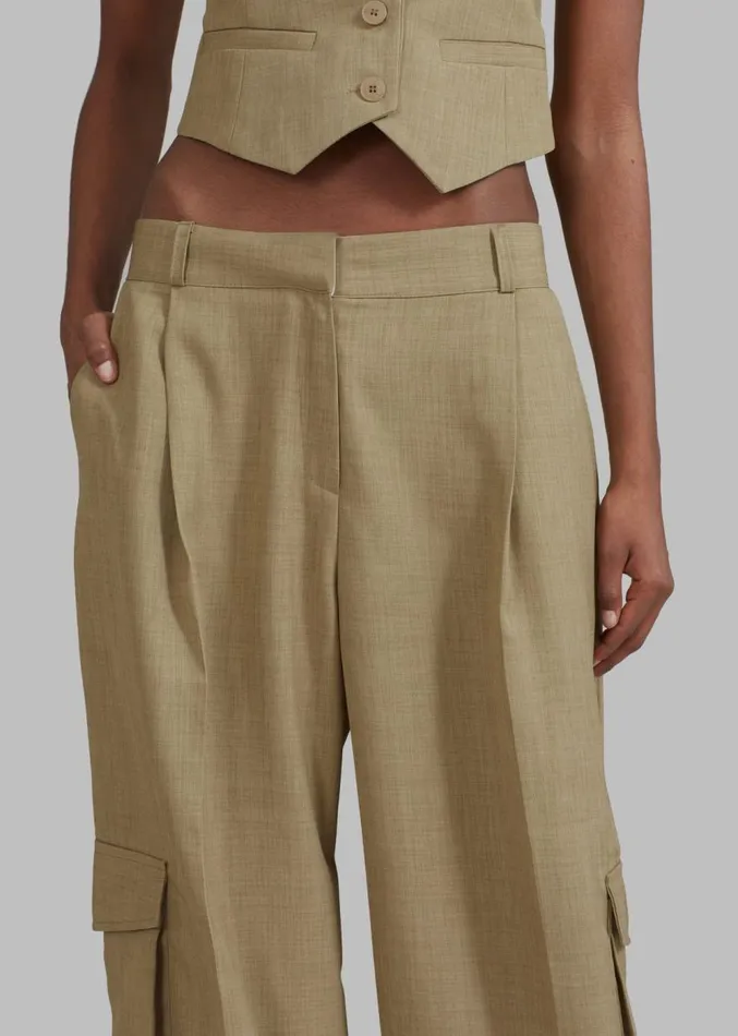 The Frankie Shop Gladys Cargo Pants 8211 Khaki Women Suits