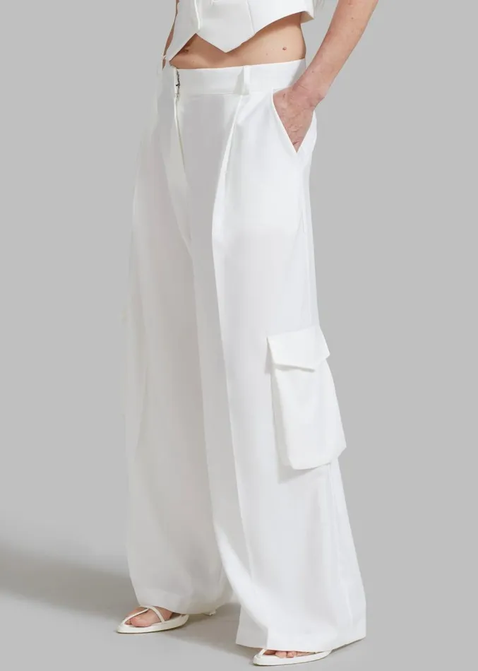 The Frankie Shop Gladys Cargo Pants 8211 White Women Suits