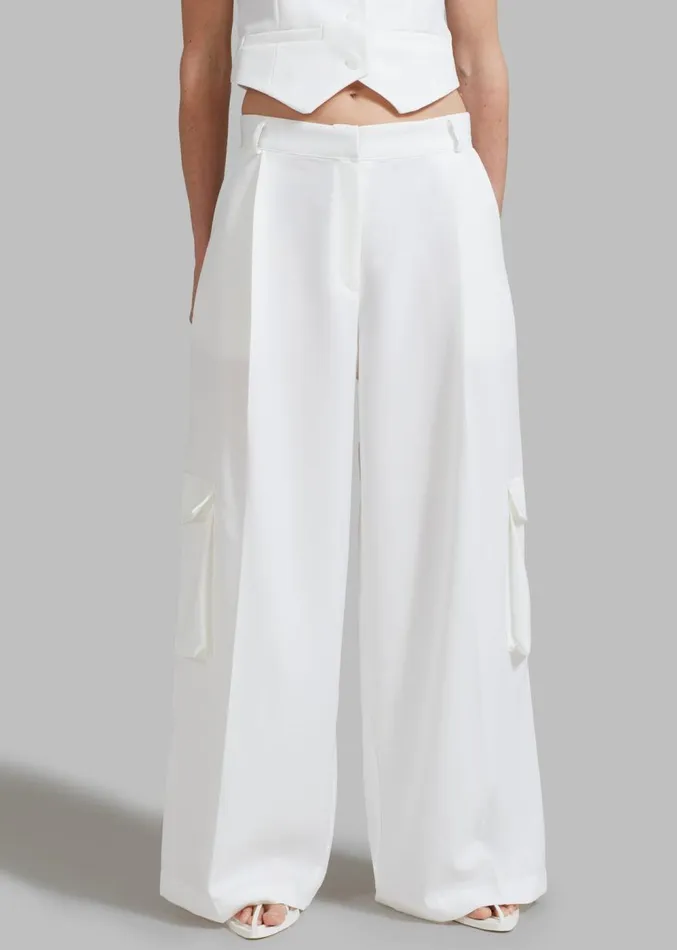 The Frankie Shop Gladys Cargo Pants 8211 White Women Suits