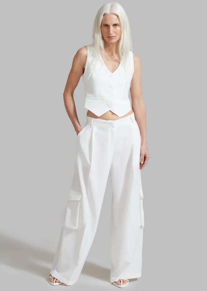 The Frankie Shop Gladys Cargo Pants 8211 White Women Suits