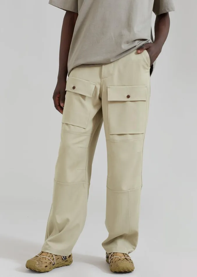 The Frankie Shop Grant Cargo Pants 8211 Slate Green Men Clothing