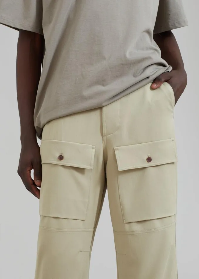 The Frankie Shop Grant Cargo Pants 8211 Slate Green Men Clothing
