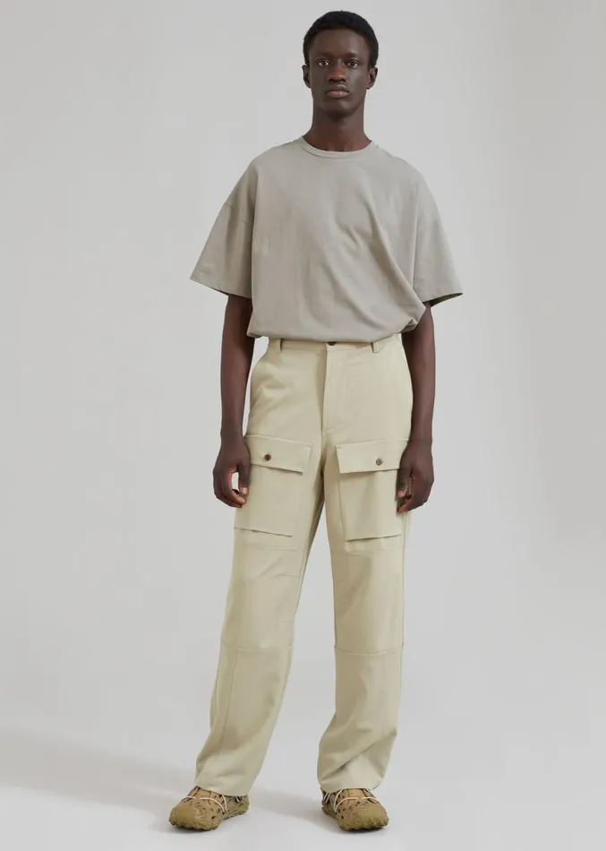 The Frankie Shop Grant Cargo Pants 8211 Slate Green Men Clothing