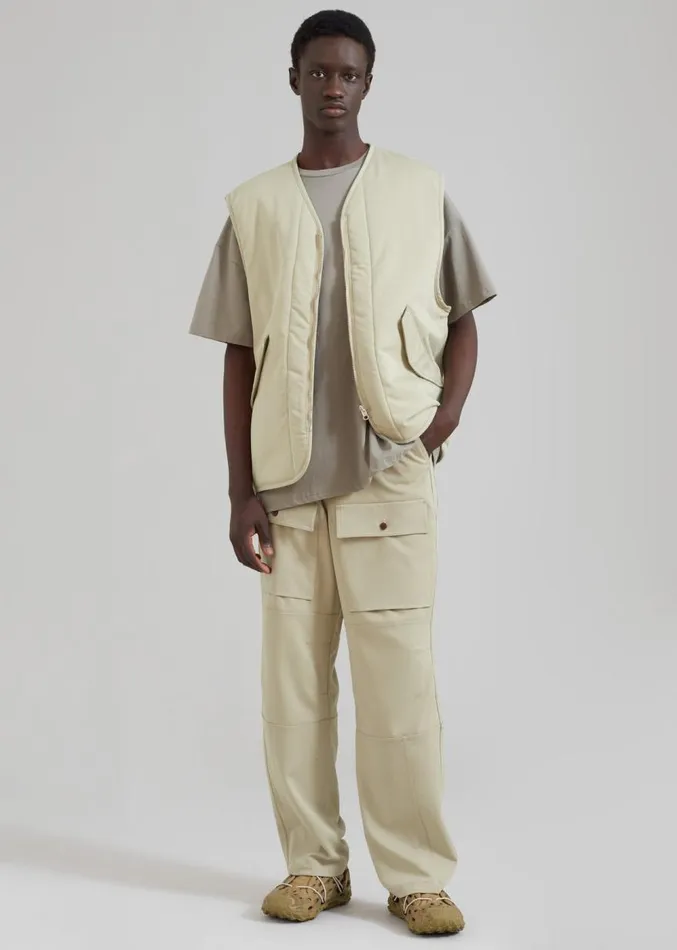 The Frankie Shop Grant Cargo Pants 8211 Slate Green Men Clothing