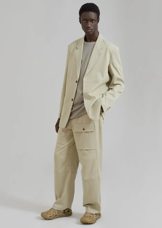 The Frankie Shop Grant Cargo Pants 8211 Slate Green Men Clothing