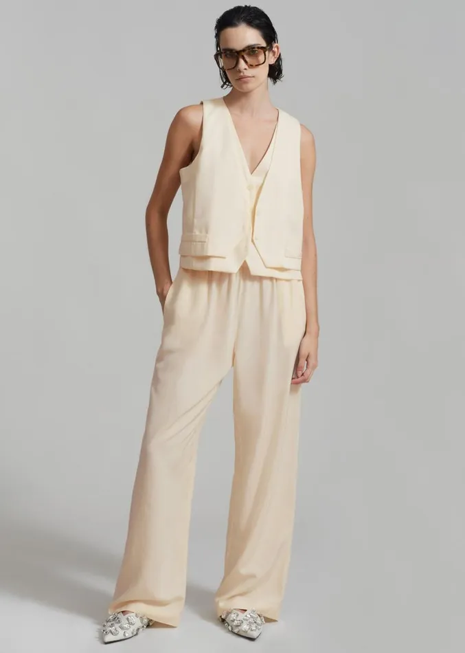 The Frankie Shop Greer Pants 8211 Cream Women Clothing