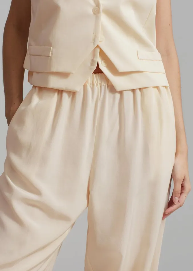 The Frankie Shop Greer Pants 8211 Cream Women Clothing