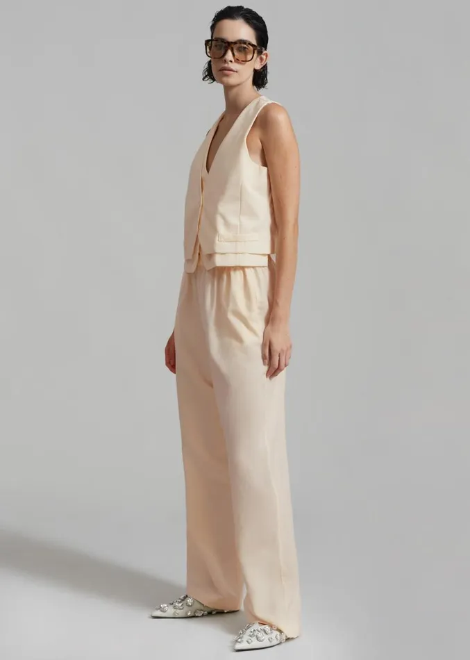 The Frankie Shop Greer Pants 8211 Cream Women Clothing