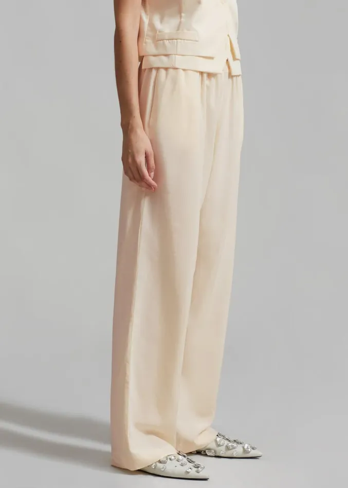 The Frankie Shop Greer Pants 8211 Cream Women Clothing