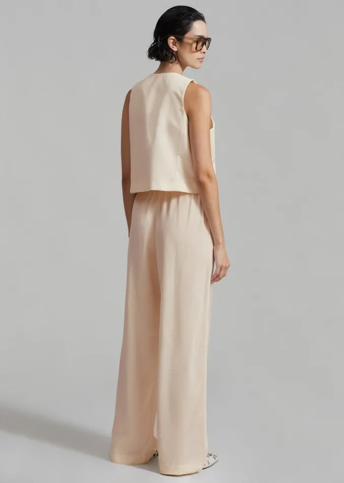 The Frankie Shop Greer Pants 8211 Cream Women Clothing
