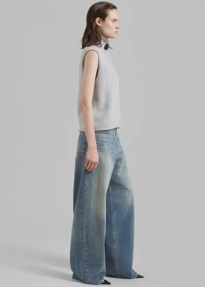 The Frankie Shop Haikure Bethany Zip Pants 8211 Dirty Blue Women Bottoms