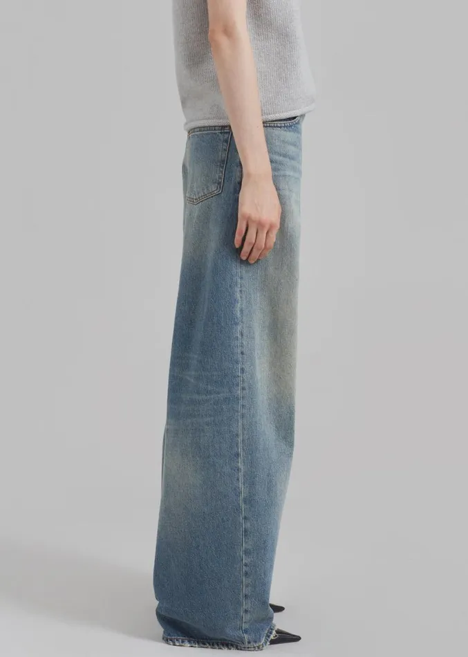 The Frankie Shop Haikure Bethany Zip Pants 8211 Dirty Blue Women Bottoms
