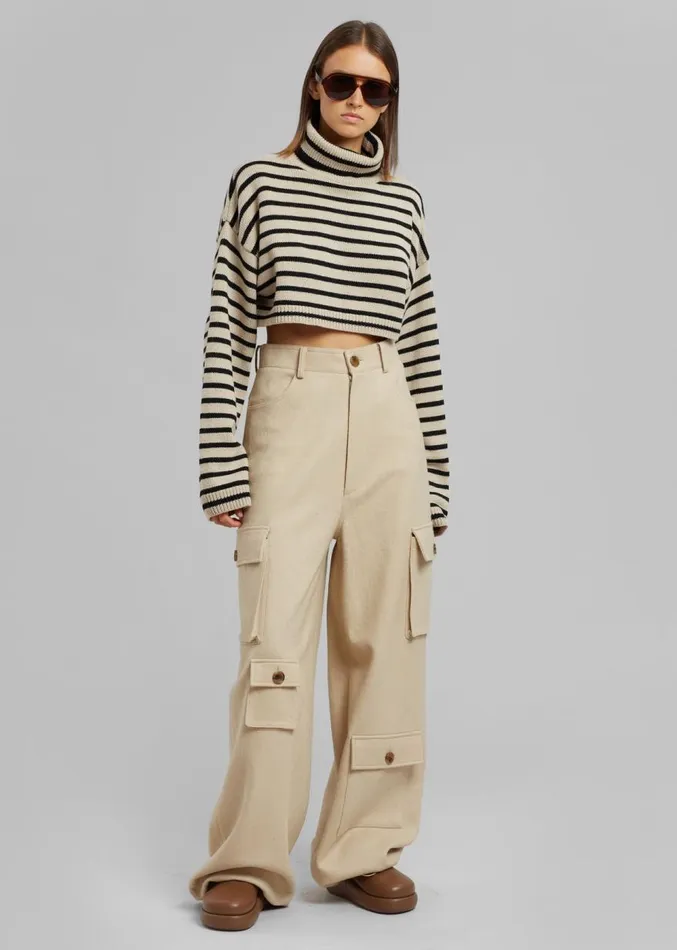 The Frankie Shop Hailey Boiled Wool Oversized Cargo Pants 8211 Beige Women Clothing The Frankie Shop Hailey Boiled Wool Oversized Cargo Pants 8211 Beige Women Clothing