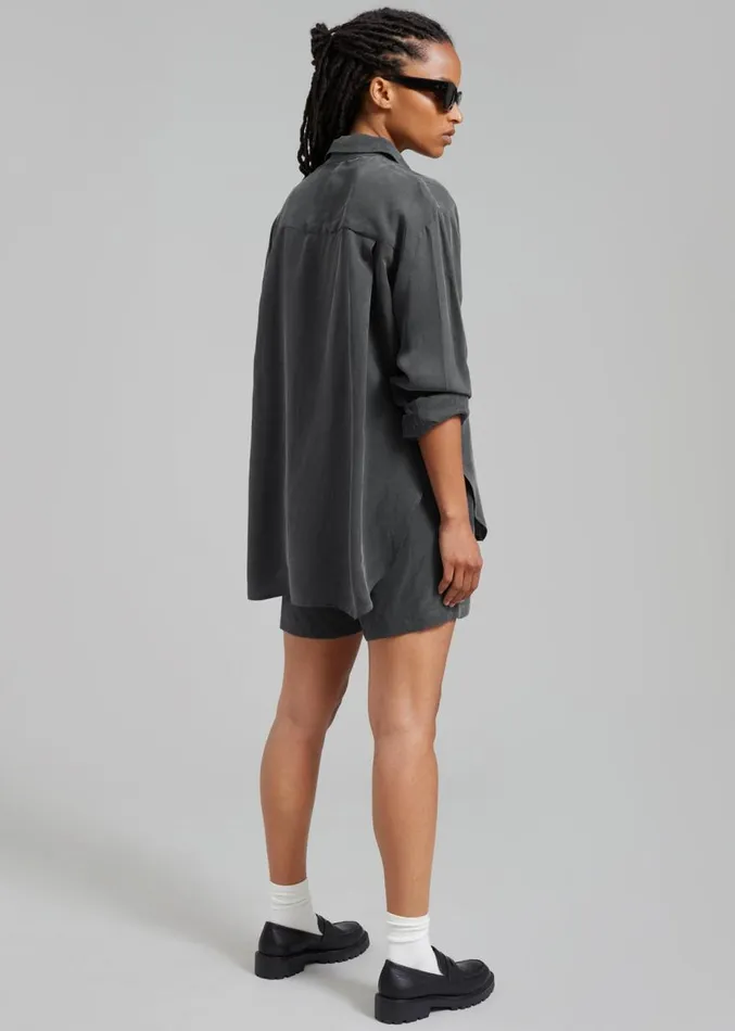 The Frankie Shop Haneul Shorts 8211 Charcoal Women Bottoms
