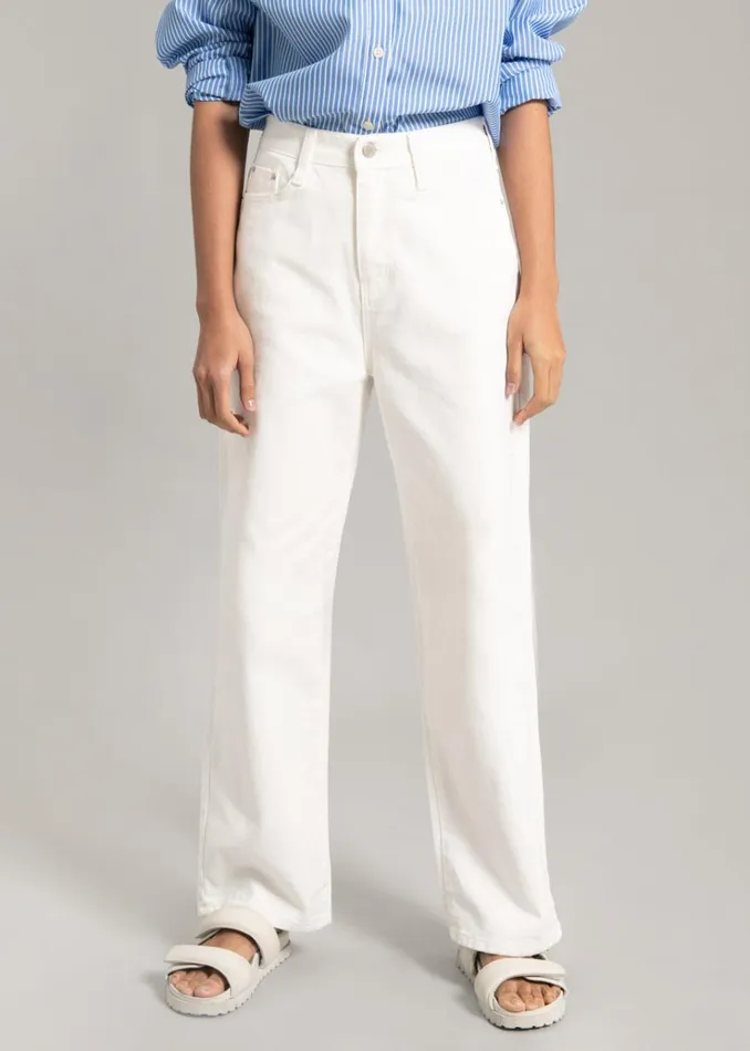 The Frankie Shop Hann Denim Pants 8211 White Women Bottoms