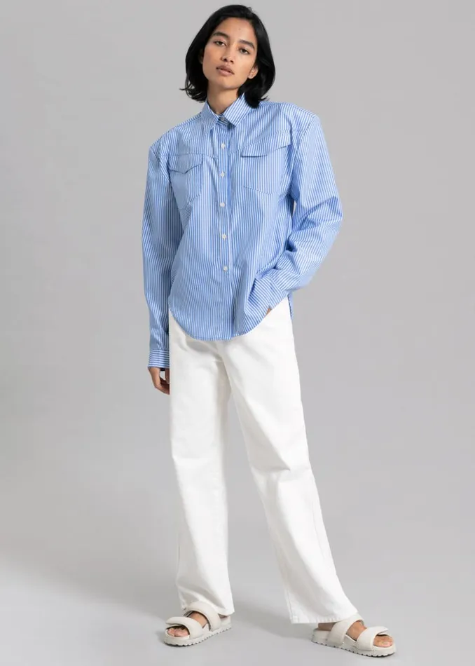 The Frankie Shop Hann Denim Pants 8211 White Women Bottoms