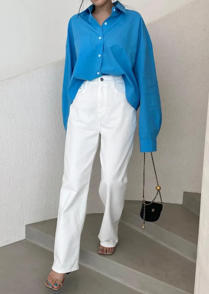 The Frankie Shop Hann Denim Pants 8211 White Women Bottoms