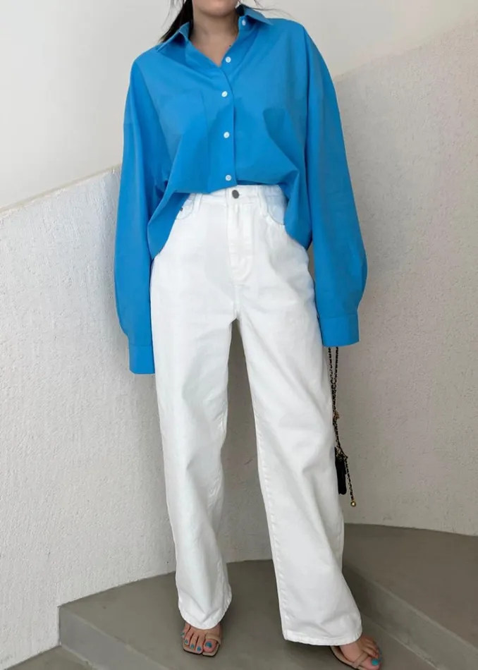 The Frankie Shop Hann Denim Pants 8211 White Women Bottoms