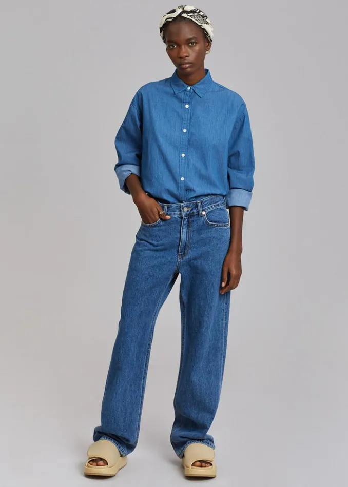 The Frankie Shop Hari Straight Jeans 8211 Dark Indigo Women Denim