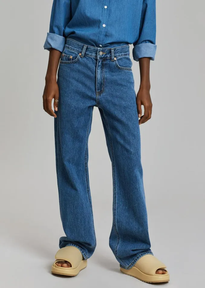 The Frankie Shop Hari Straight Jeans 8211 Dark Indigo Women Denim