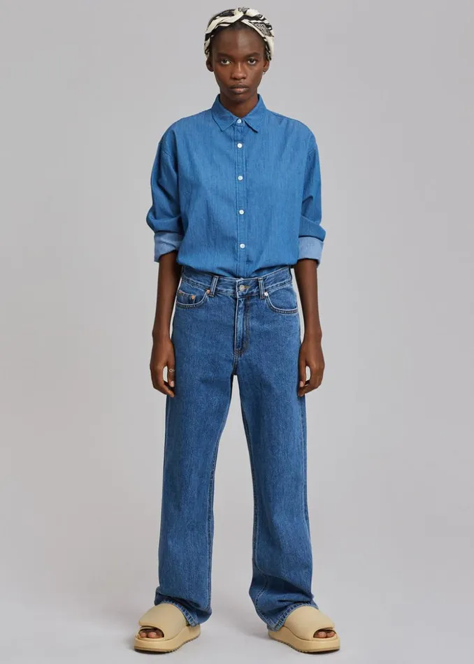 The Frankie Shop Hari Straight Jeans 8211 Dark Indigo Women Denim