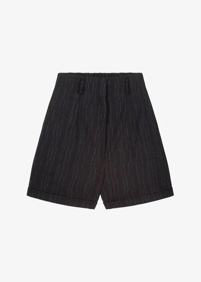 The Frankie Shop Hariett Cuffed Shorts 8211 Black Stripe Women Bottoms