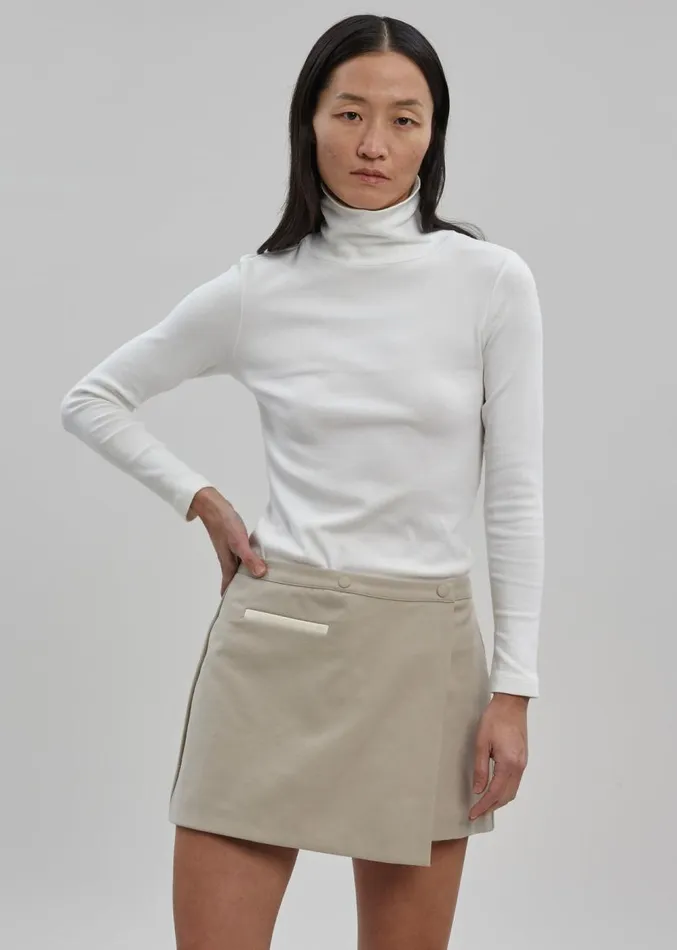 The Frankie Shop Hava Wrap Skort 8211 Beige Women Clothing