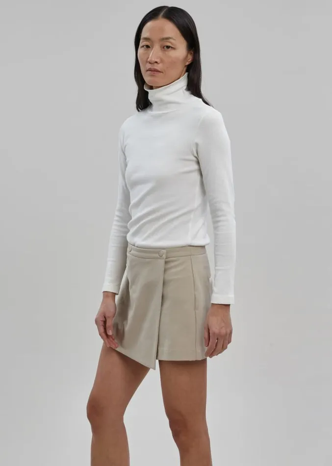 The Frankie Shop Hava Wrap Skort 8211 Beige Women Clothing