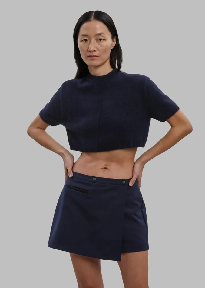 The Frankie Shop Hava Wrap Skort 8211 Navy Women Clothing