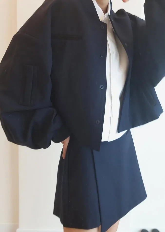 The Frankie Shop Hava Wrap Skort 8211 Navy Women Clothing