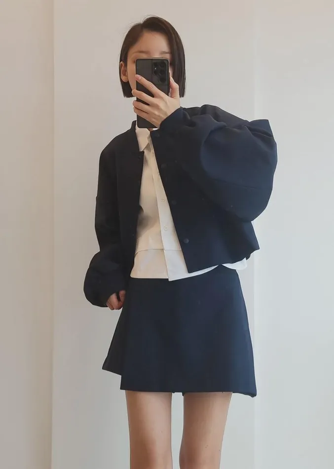 The Frankie Shop Hava Wrap Skort 8211 Navy Women Clothing