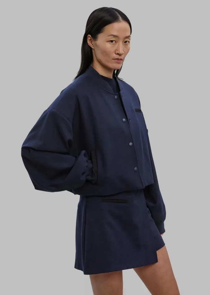 The Frankie Shop Hava Wrap Skort 8211 Navy Women Clothing