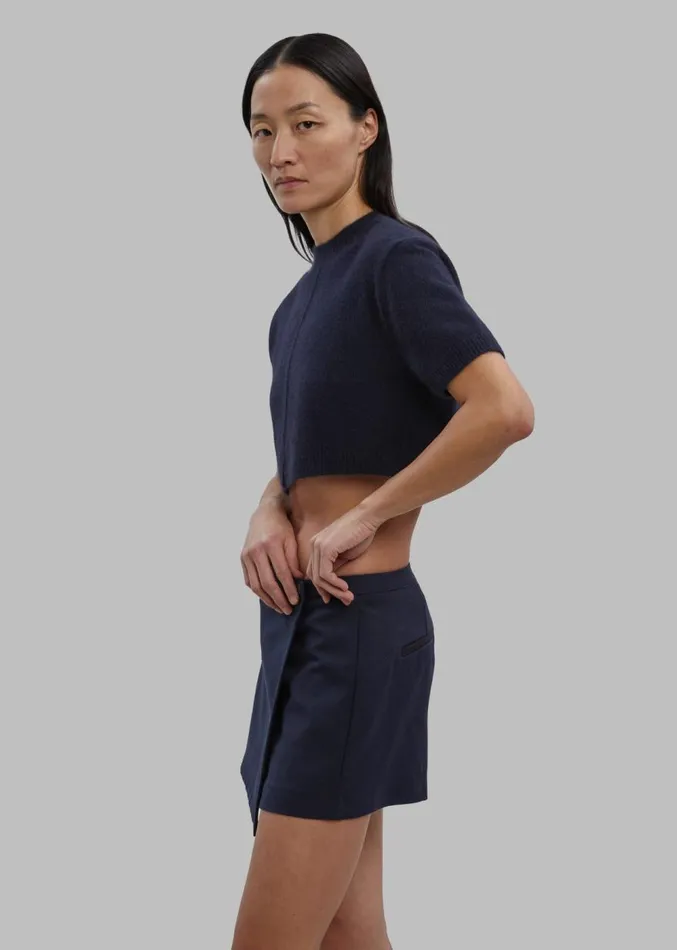 The Frankie Shop Hava Wrap Skort 8211 Navy Women Clothing