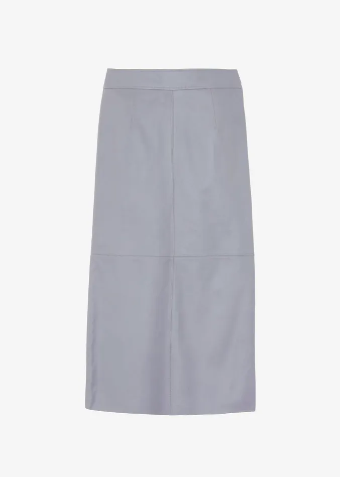The Frankie Shop Heather Leather Pencil Skirt 8211 Grey Women Bottoms