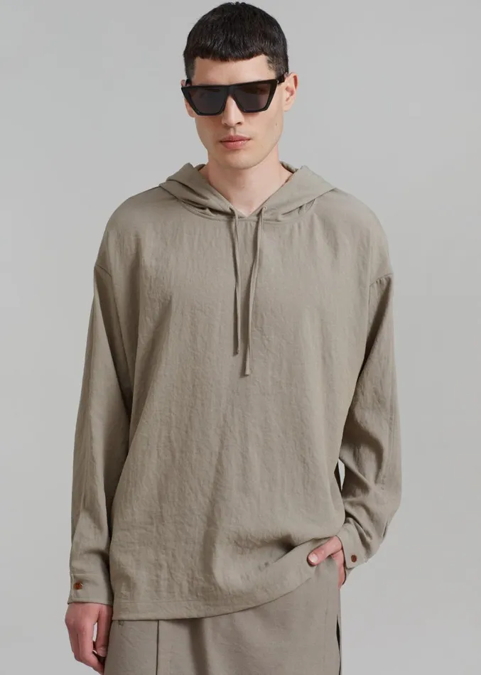 The Frankie Shop Heith Light Hoodie 8211 Olive Men Clothing
