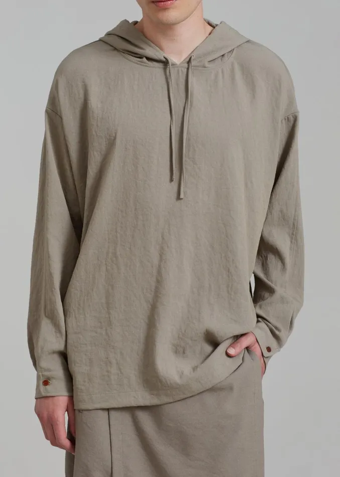 The Frankie Shop Heith Light Hoodie 8211 Olive Men Clothing