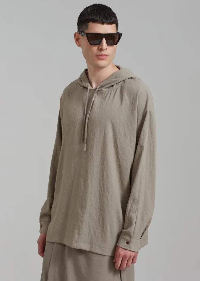 The Frankie Shop Heith Light Hoodie 8211 Olive Men Clothing