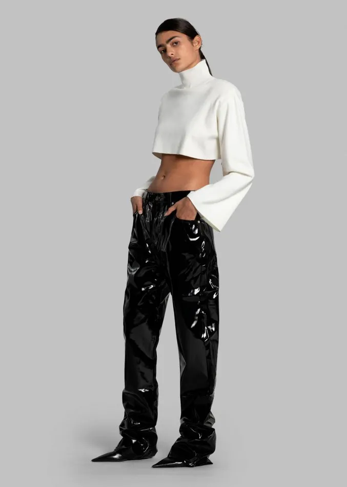 The Frankie Shop Ileen Vinyl Pants 8211 Black Women Clothing
