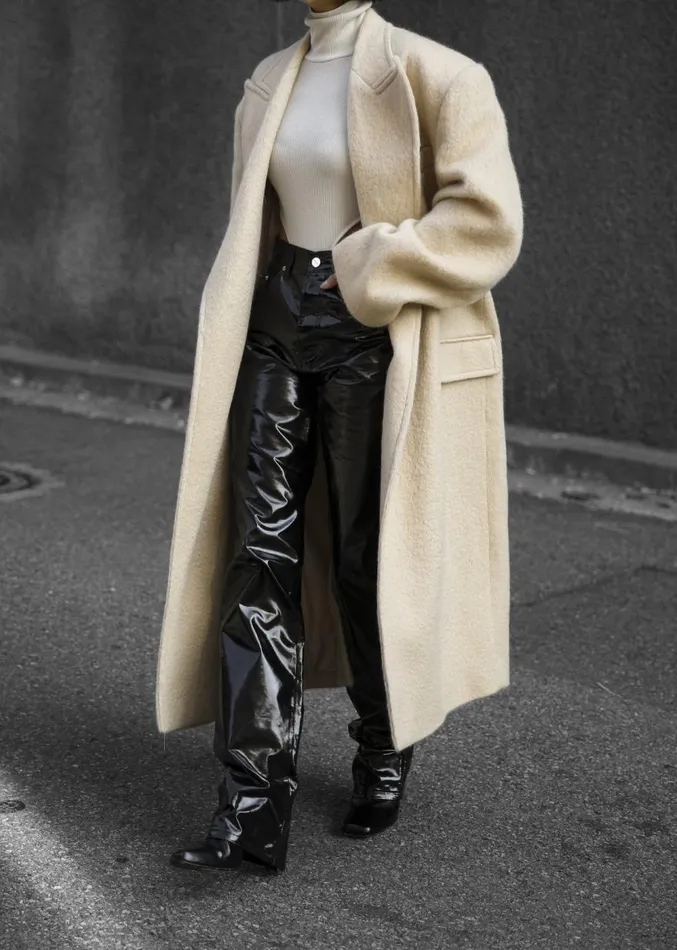 The Frankie Shop Ileen Vinyl Pants 8211 Black Women Clothing