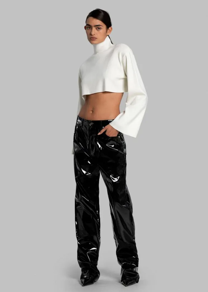 The Frankie Shop Ileen Vinyl Pants 8211 Black Women Clothing