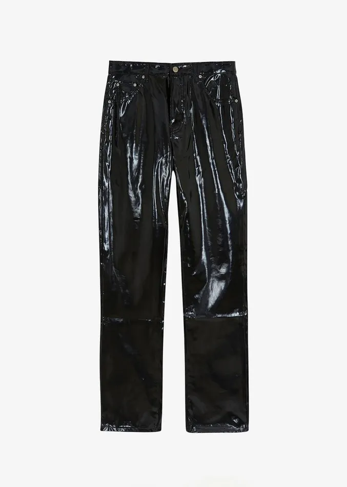 The Frankie Shop Ileen Vinyl Pants 8211 Black Women Clothing