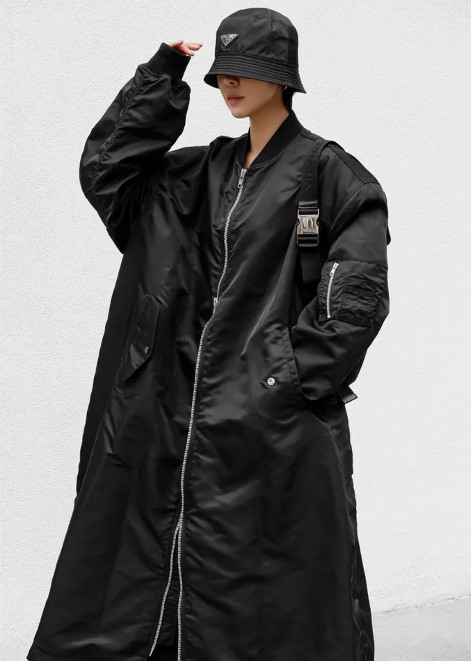 The Frankie Shop Isaac Oversized Bomber Coat 8211 Black Women Outerwear