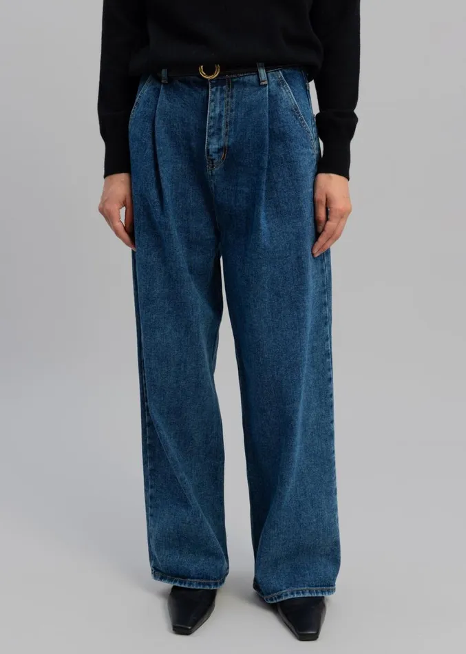The Frankie Shop Isabella Denim Pants 8211 Medium Wash Women Clothing