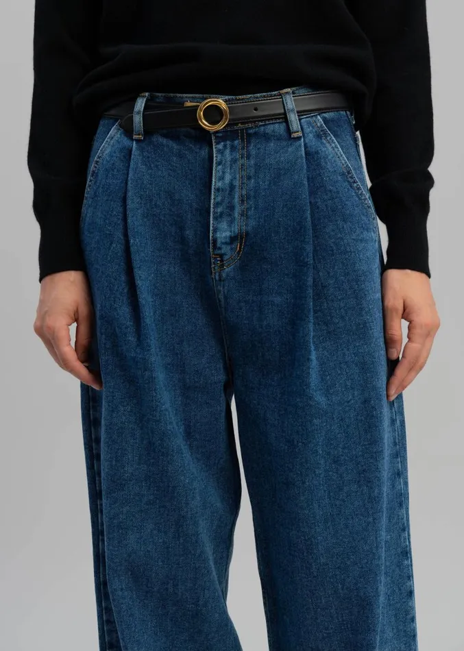 The Frankie Shop Isabella Denim Pants 8211 Medium Wash Women Clothing