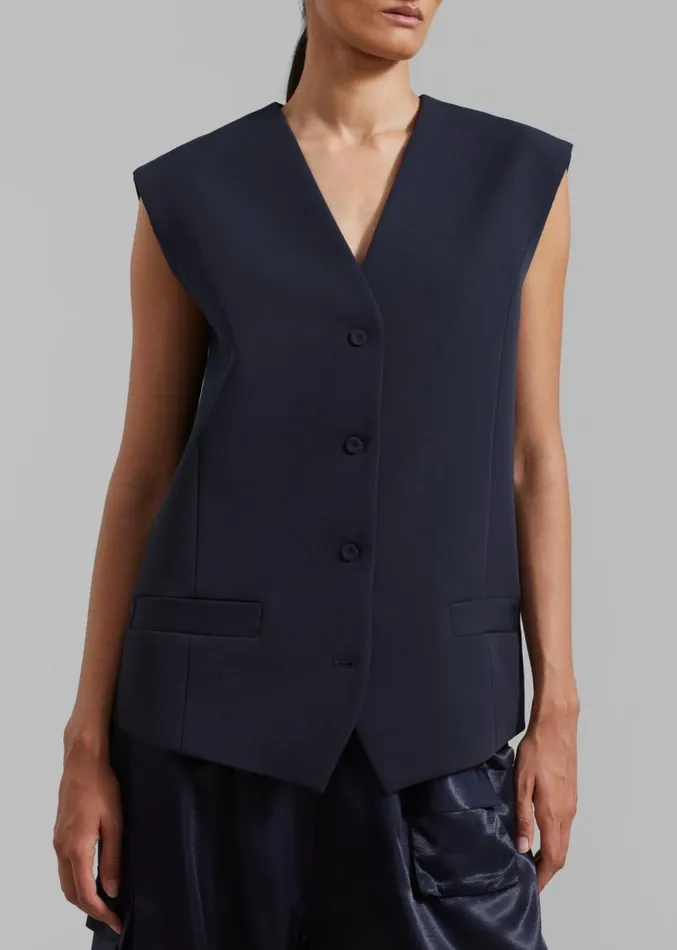 The Frankie Shop Isla Oversized Vest 8211 Navy Women Outerwear