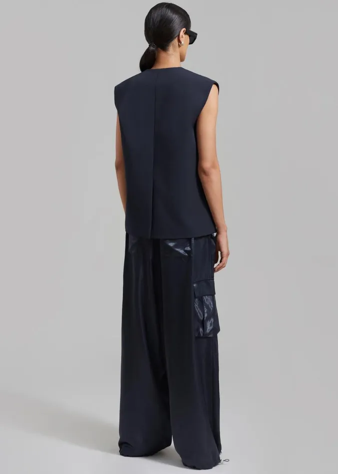 The Frankie Shop Isla Oversized Vest 8211 Navy Women Outerwear