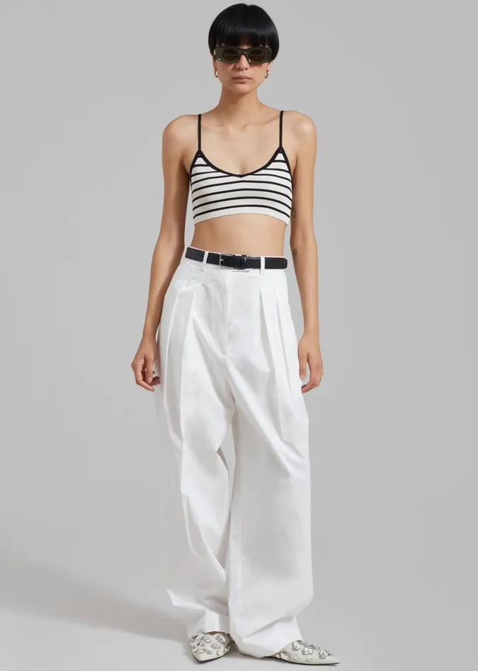 The Frankie Shop Jade Knit Bralette 8211 Black Stripe Women Clothing